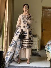 SIMRAN Silky Lawn 3-Piece Suit – Long Length Elegance | Article Design | Rs. 3,899