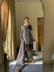 SIMRAN Silky Lawn 3-Piece Suit – Long Length Elegance | Article Design | Rs. 3,899