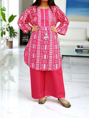Elegant Lawn Cotton 2PC Set – Steam Printed Shirt, Regular Lenght 37 with Plain Flapper | CT11 | Rs. 2,150 (3)