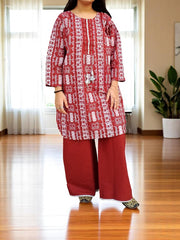 title Elegant Lawn Cotton 2PC Set – Steam Printed Shirt, Regular Lenght 37 with Plain Flapper | CT11 | Rs. 2,150 (6)