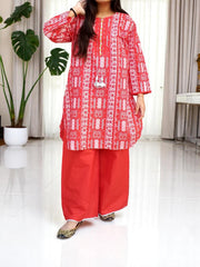 title Elegant Lawn Cotton 2PC Set – Steam Printed Shirt, Regular Lenght 37 with Plain Flapper | CT11 | Rs. 2,150 (7)