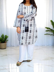 Elegant Lawn Cotton 2PC Set – Steam Printed Shirt, Regular Lenght 37 with Plain Flapper | CT11 | Rs. 2,150 (9)