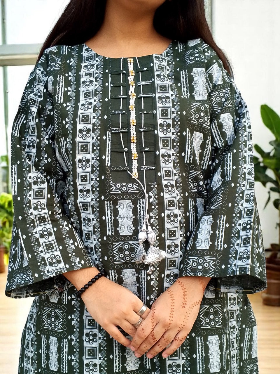 Elegant Lawn Cotton 2PC Set – Steam Printed Shirt, Regular Lenght 37 with Plain Flapper | CT11 | Rs. 2,150 (10)
