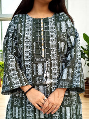 Elegant Lawn Cotton 2PC Set – Steam Printed Shirt, Regular Lenght 37 with Plain Flapper | CT11 | Rs. 2,150 (10)