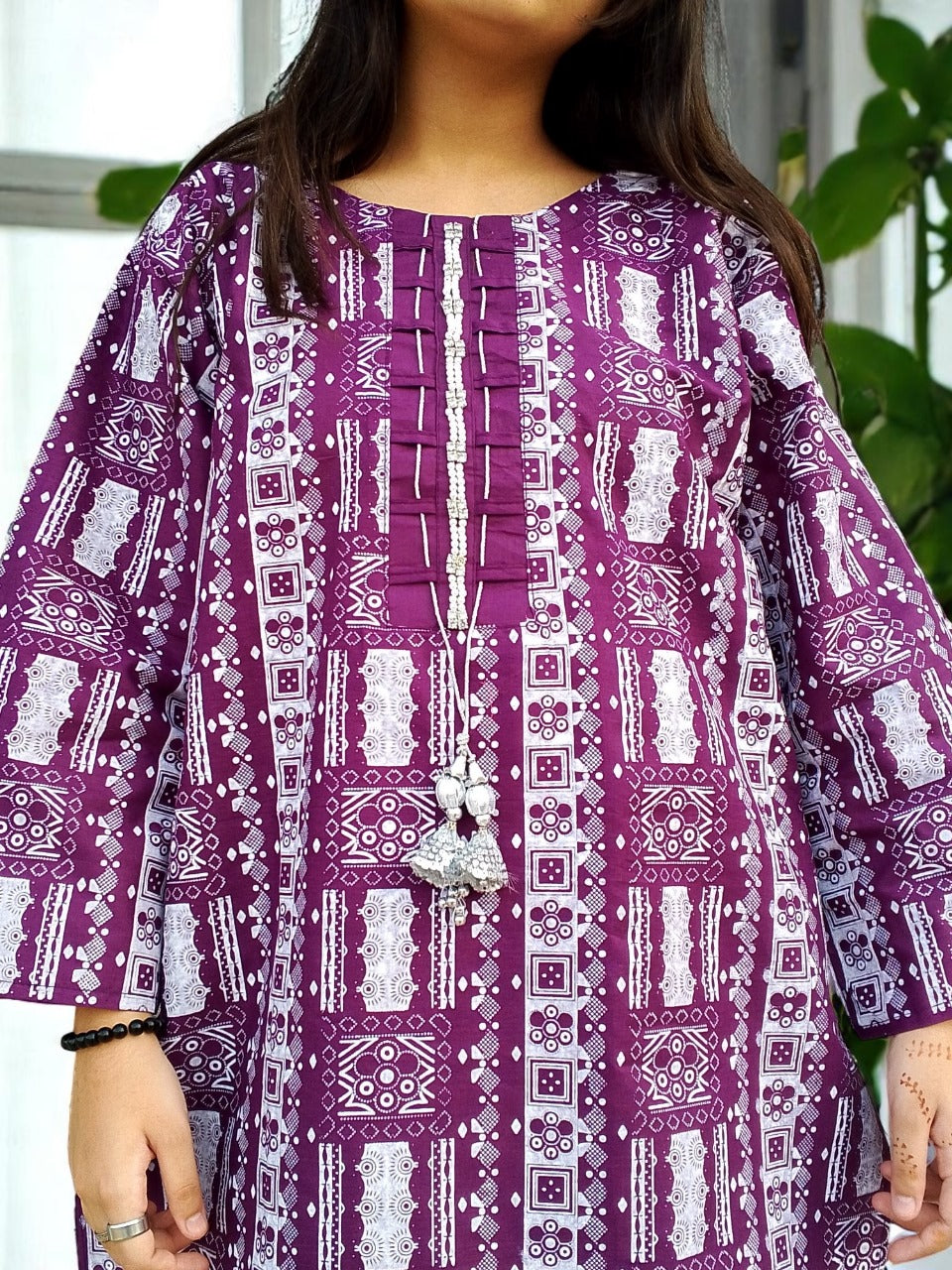 Elegant Lawn Cotton 2PC Set – Steam Printed Shirt, Regular Lenght 37 with Plain Flapper | CT11 | Rs. 2,150 (2)
