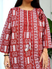 title Elegant Lawn Cotton 2PC Set – Steam Printed Shirt, Regular Lenght 37 with Plain Flapper | CT11 | Rs. 2,150 (6)