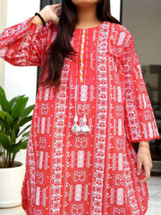 title Elegant Lawn Cotton 2PC Set – Steam Printed Shirt, Regular Lenght 37 with Plain Flapper | CT11 | Rs. 2,150 (7)